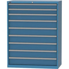 LISTA - 9 Drawer, 84 Compartment Bright Blue Steel Modular Storage Cabinet - Americas Industrial Supply