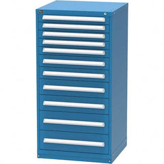 Vidmar - 11 Drawer, 45 Compartment Bright Blue Steel Modular Storage Cabinet - Americas Industrial Supply