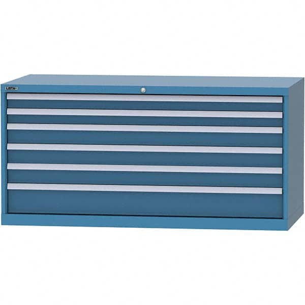 LISTA - 6 Drawer, 84 Compartment Bright Blue Steel Modular Storage Cabinet - Americas Industrial Supply