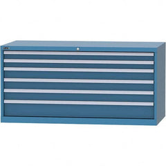 LISTA - 6 Drawer, 84 Compartment Bright Blue Steel Modular Storage Cabinet - Americas Industrial Supply