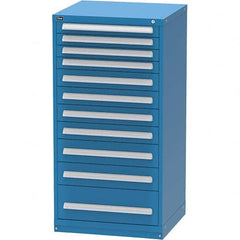 Vidmar - 11 Drawer, 60 Compartment Bright Blue Steel Modular Storage Cabinet - Americas Industrial Supply