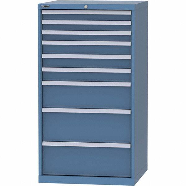LISTA - 9 Drawer, 45 Compartment Bright Blue Steel Modular Storage Cabinet - Americas Industrial Supply