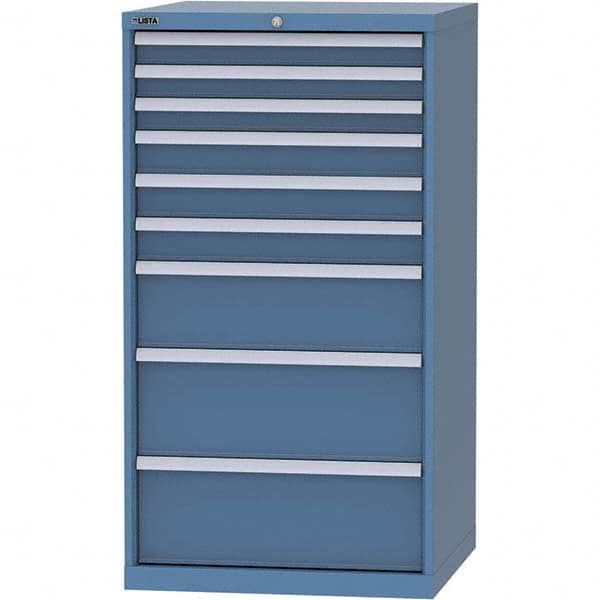 LISTA - 9 Drawer, 45 Compartment Bright Blue Steel Modular Storage Cabinet - Americas Industrial Supply
