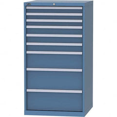 LISTA - 9 Drawer, 45 Compartment Bright Blue Steel Modular Storage Cabinet - Americas Industrial Supply