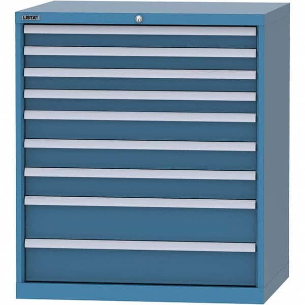 LISTA - 9 Drawer, 84 Compartment Bright Blue Steel Modular Storage Cabinet - Americas Industrial Supply