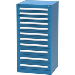 Vidmar - 11 Drawer, 124 Compartment Bright Blue Steel Modular Storage Cabinet - Americas Industrial Supply