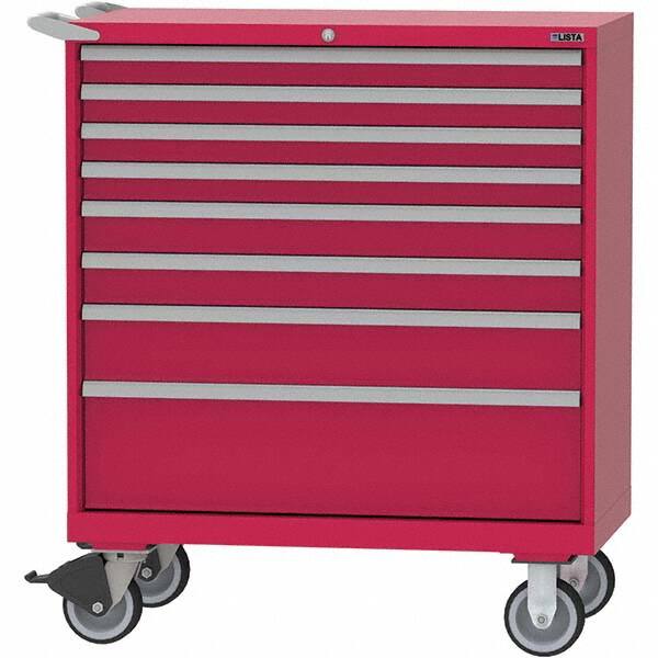 LISTA - 8 Drawer, 84 Compartment Red Steel Modular Storage Cabinet - Americas Industrial Supply