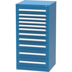 Vidmar - 11 Drawer, 60 Compartment Bright Blue Steel Modular Storage Cabinet - Americas Industrial Supply