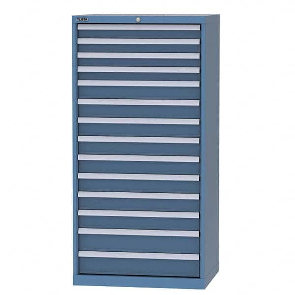 LISTA - 12 Drawer, 93 Compartment Bright Blue Steel Modular Storage Cabinet - Americas Industrial Supply