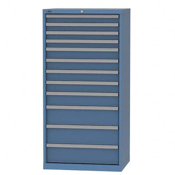 LISTA - 12 Drawer, 93 Compartment Bright Blue Steel Modular Storage Cabinet - Americas Industrial Supply