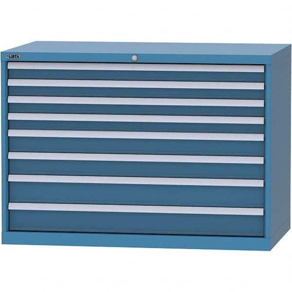 LISTA - 8 Drawer, 99 Compartment Bright Blue Steel Modular Storage Cabinet - Americas Industrial Supply