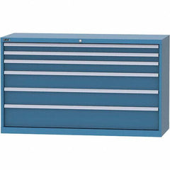 LISTA - 6 Drawer, 84 Compartment Bright Blue Steel Modular Storage Cabinet - Americas Industrial Supply