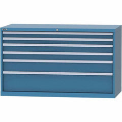 LISTA - 6 Drawer, 84 Compartment Bright Blue Steel Modular Storage Cabinet - Americas Industrial Supply