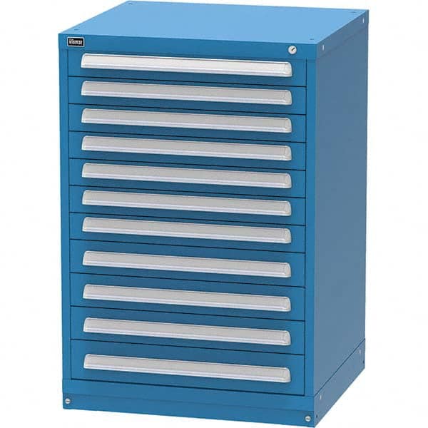 Vidmar - 11 Drawer, 344 Compartment Bright Blue Steel Modular Storage Cabinet - Americas Industrial Supply