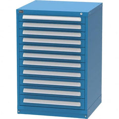 Vidmar - 11 Drawer Bright Blue Steel Modular Storage Cabinet - Americas Industrial Supply