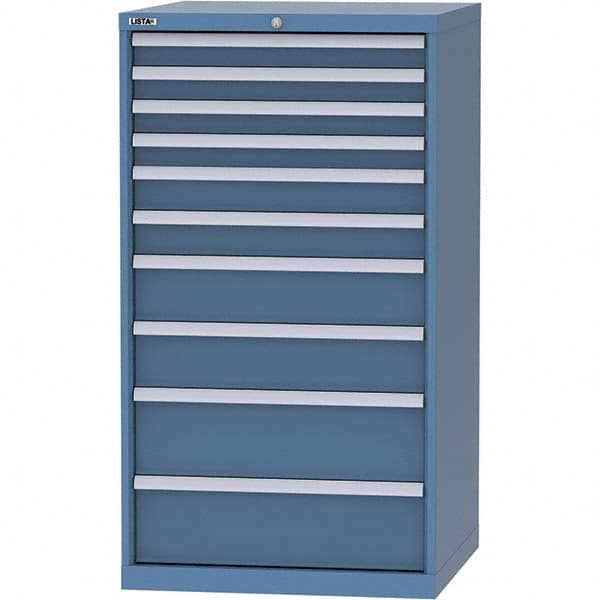 LISTA - 10 Drawer, 45 Compartment Bright Blue Steel Modular Storage Cabinet - Americas Industrial Supply