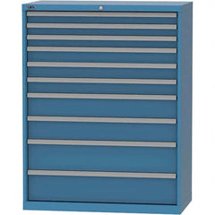 LISTA - 10 Drawer, 84 Compartment Bright Blue Steel Modular Storage Cabinet - Americas Industrial Supply