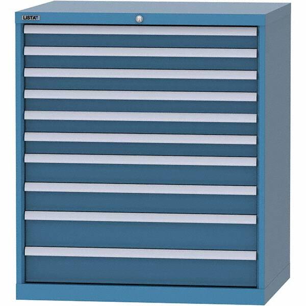 LISTA - 10 Drawer, 84 Compartment Bright Blue Steel Modular Storage Cabinet - Americas Industrial Supply