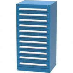 Vidmar - 11 Drawer, 124 Compartment Bright Blue Steel Modular Storage Cabinet - Americas Industrial Supply