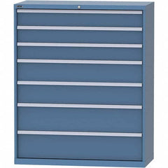 LISTA - 7 Drawer, 99 Compartment Bright Blue Steel Modular Storage Cabinet - Americas Industrial Supply