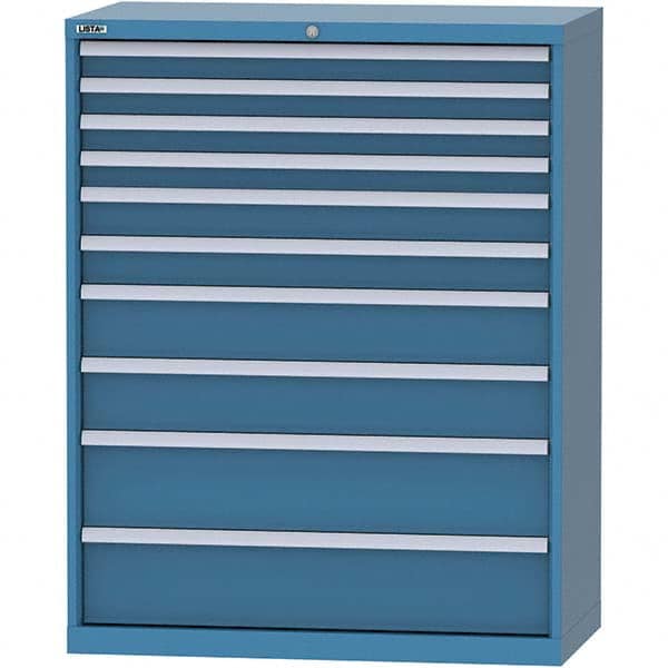 LISTA - 10 Drawer, 84 Compartment Bright Blue Steel Modular Storage Cabinet - Americas Industrial Supply
