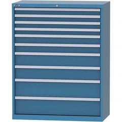 LISTA - 10 Drawer, 84 Compartment Bright Blue Steel Modular Storage Cabinet - Americas Industrial Supply