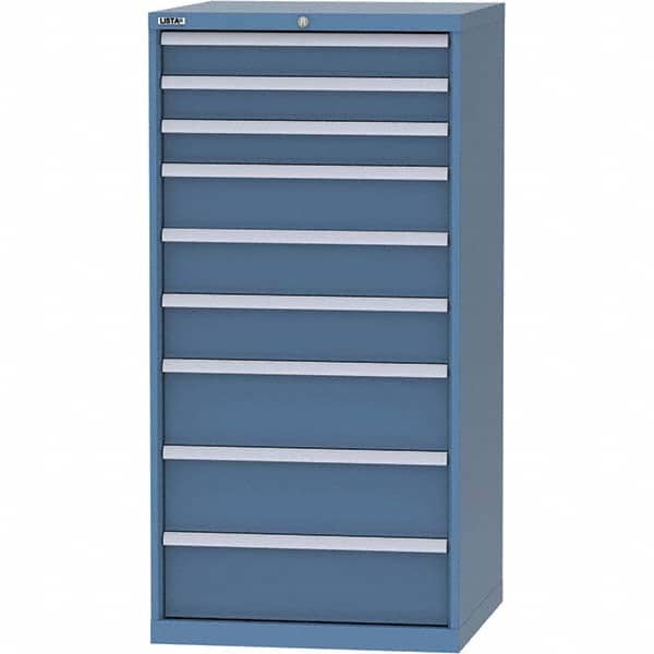 LISTA - 9 Drawer, 45 Compartment Bright Blue Steel Modular Storage Cabinet - Americas Industrial Supply