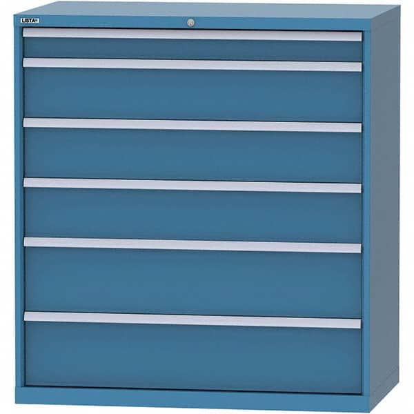 LISTA - 6 Drawer, 99 Compartment Bright Blue Steel Modular Storage Cabinet - Americas Industrial Supply