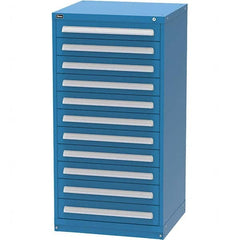 Vidmar - 11 Drawer, 344 Compartment Bright Blue Steel Modular Storage Cabinet - Americas Industrial Supply