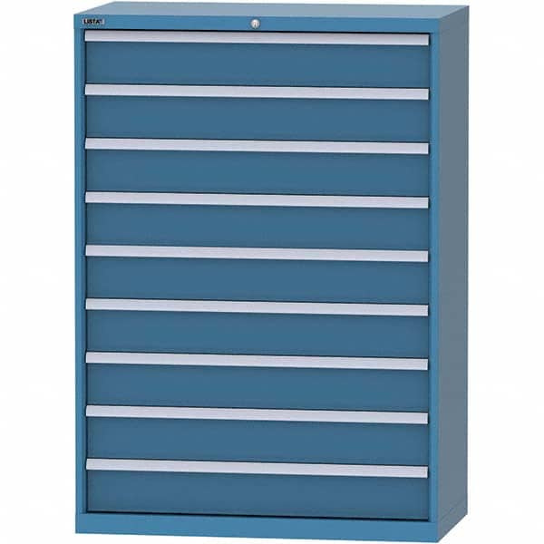 LISTA - 9 Drawer, 84 Compartment Bright Blue Steel Modular Storage Cabinet - Americas Industrial Supply