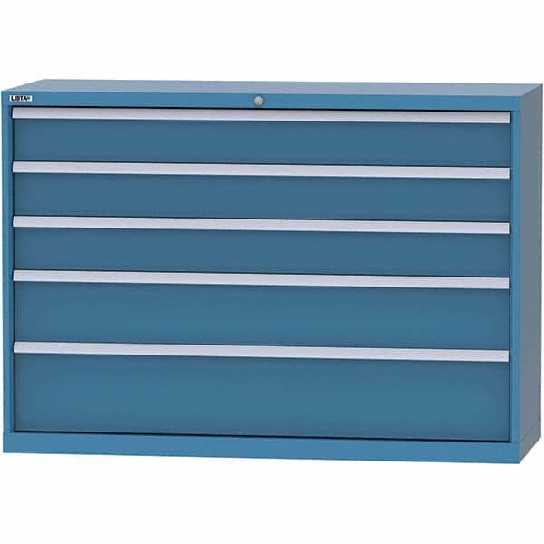 LISTA - 5 Drawer, 84 Compartment Bright Blue Steel Modular Storage Cabinet - Americas Industrial Supply