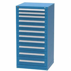 Vidmar - 11 Drawer, 344 Compartment Bright Blue Steel Modular Storage Cabinet - Americas Industrial Supply