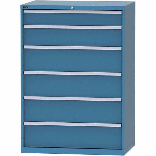 LISTA - 6 Drawer, 99 Compartment Bright Blue Steel Modular Storage Cabinet - Americas Industrial Supply