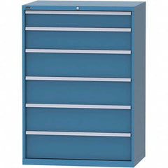 LISTA - 6 Drawer, 99 Compartment Bright Blue Steel Modular Storage Cabinet - Americas Industrial Supply
