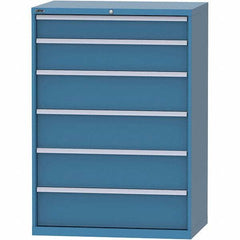 LISTA - 6 Drawer, 99 Compartment Bright Blue Steel Modular Storage Cabinet - Americas Industrial Supply
