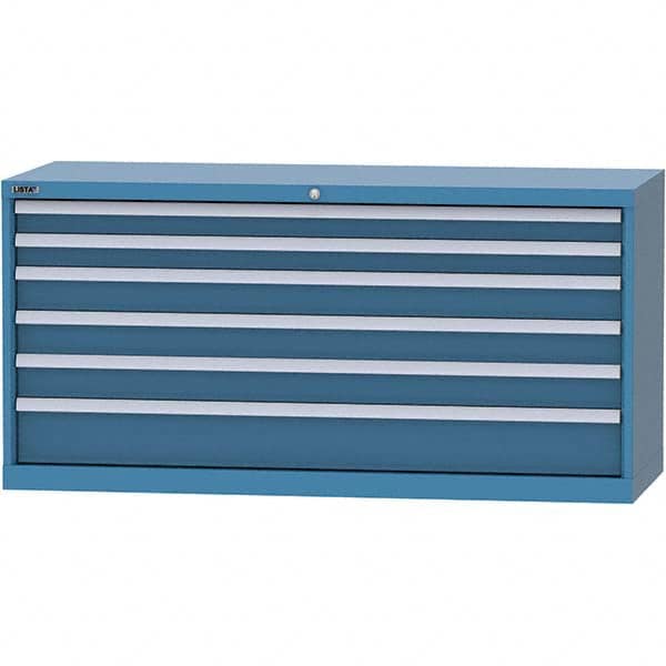 LISTA - 6 Drawer, 84 Compartment Bright Blue Steel Modular Storage Cabinet - Americas Industrial Supply