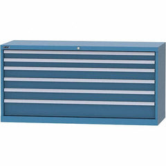 LISTA - 6 Drawer, 84 Compartment Bright Blue Steel Modular Storage Cabinet - Americas Industrial Supply