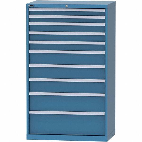 LISTA - 10 Drawer, 84 Compartment Bright Blue Steel Modular Storage Cabinet - Americas Industrial Supply