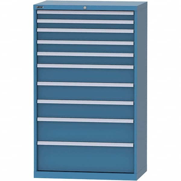 LISTA - 10 Drawer, 84 Compartment Bright Blue Steel Modular Storage Cabinet - Americas Industrial Supply