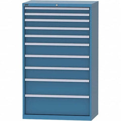 LISTA - 10 Drawer, 84 Compartment Bright Blue Steel Modular Storage Cabinet - Americas Industrial Supply
