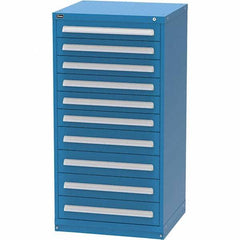 Vidmar - 10 Drawer, 344 Compartment Bright Blue Steel Modular Storage Cabinet - Americas Industrial Supply