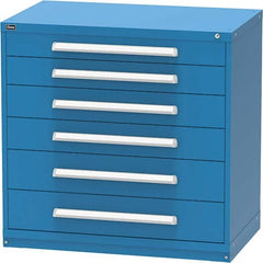 Vidmar - 6 Drawer, 45 Compartment Bright Blue Steel Modular Storage Cabinet - Americas Industrial Supply