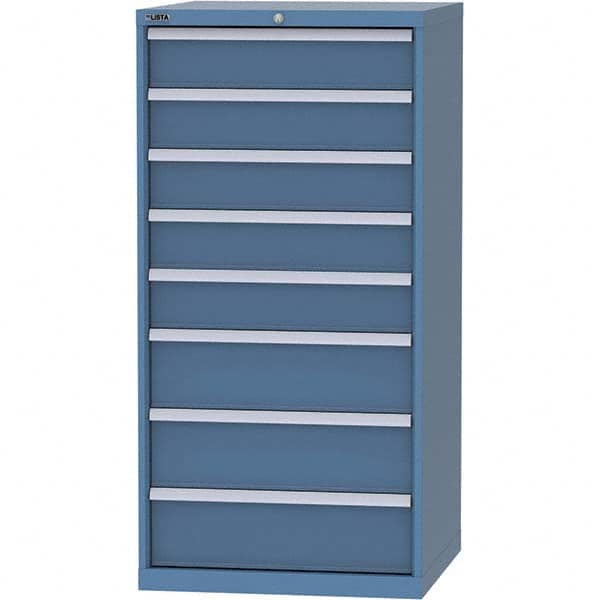 LISTA - 8 Drawer, 45 Compartment Bright Blue Steel Modular Storage Cabinet - Americas Industrial Supply