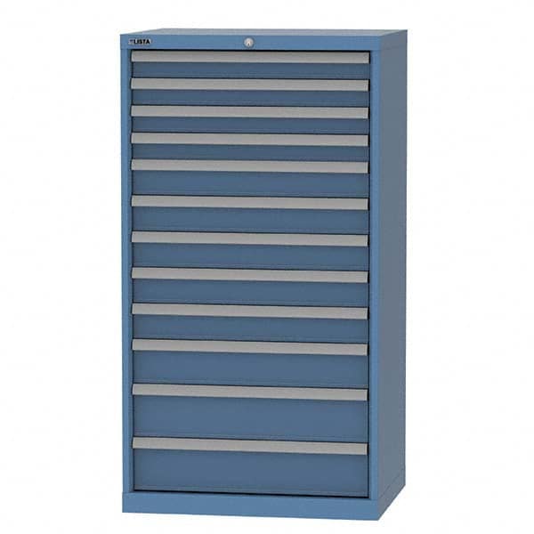 LISTA - 12 Drawer, 124 Compartment Bright Blue Steel Modular Storage Cabinet - Americas Industrial Supply