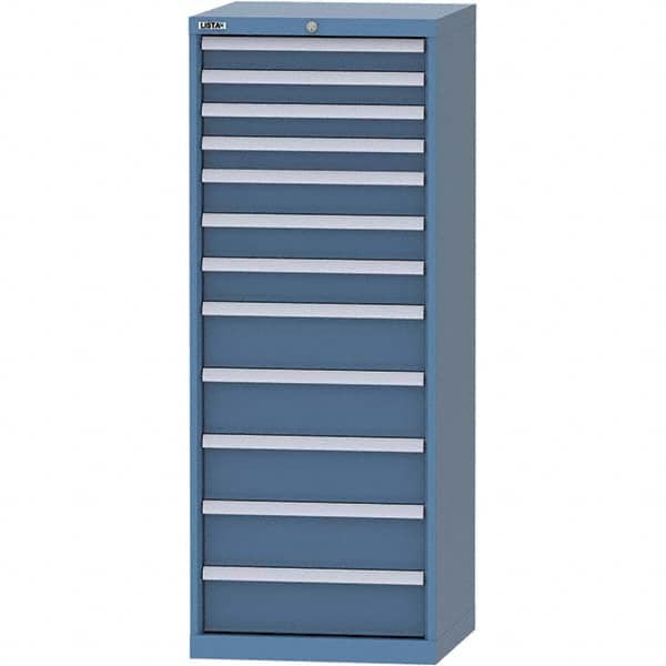LISTA - 12 Drawer, 84 Compartment Bright Blue Steel Modular Storage Cabinet - Americas Industrial Supply