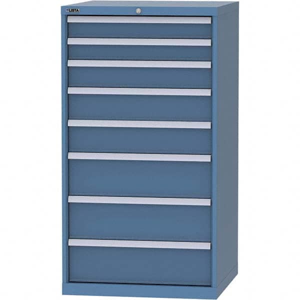 LISTA - 8 Drawer, 45 Compartment Bright Blue Steel Modular Storage Cabinet - Americas Industrial Supply