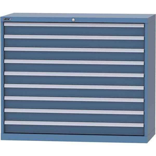 LISTA - 9 Drawer, 99 Compartment Bright Blue Steel Modular Storage Cabinet - Americas Industrial Supply