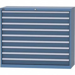 LISTA - 9 Drawer, 99 Compartment Bright Blue Steel Modular Storage Cabinet - Americas Industrial Supply