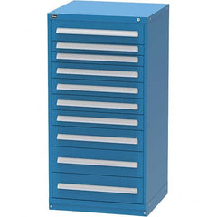 Vidmar - 10 Drawer, 60 Compartment Bright Blue Steel Modular Storage Cabinet - Americas Industrial Supply