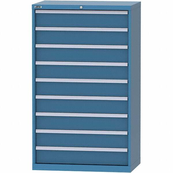 LISTA - 9 Drawer, 84 Compartment Bright Blue Steel Modular Storage Cabinet - Americas Industrial Supply